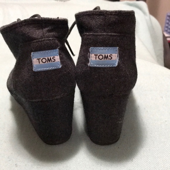 Toms charcoal felt wedge lace up - Picture 5 of 7